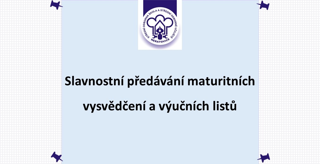 Slavnostní předávání maturitních vysvědčení a výučních listů
